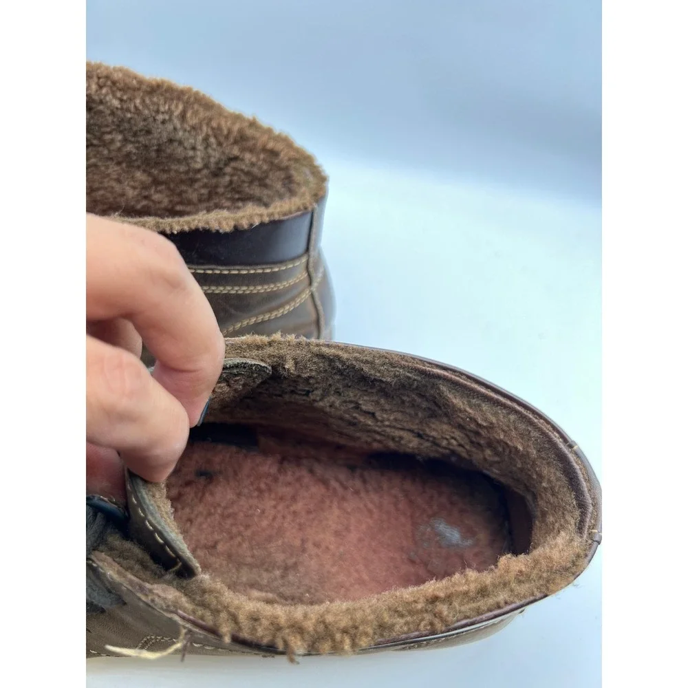 Johnston & Murphy Brown Leather Shearling Lined Chukka Boots Desert Shoes Men 11
